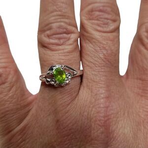 Farah Jewelry Peridot Silver Plated Ring - Size 7